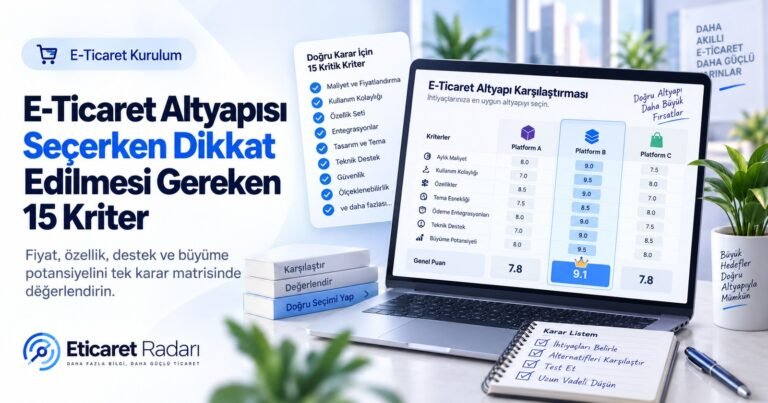 E-Ticaret Altyapısı Seçerken Dikkat Edilmesi Gereken 15 Kriter