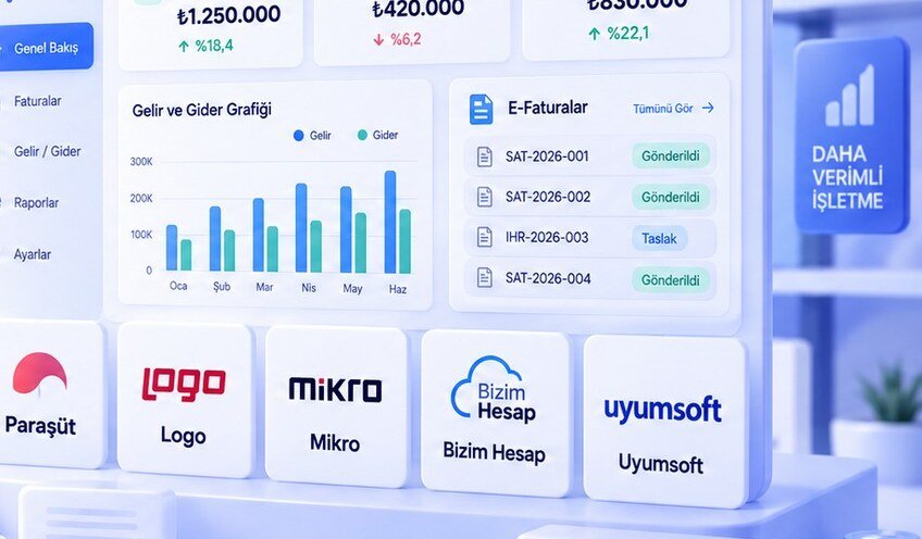 E-Ticaret Muhasebe Yazılımları 2026: Paraşüt, Logo, Mikro, Bizim Hesap ve Uyumsoft Karşılaştırması