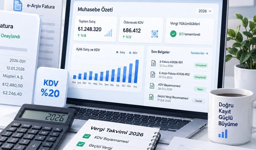 E-Ticaret Muhasebesi 2026: KDV, E-Fatura ve Vergi Yükümlülükleri Rehberi