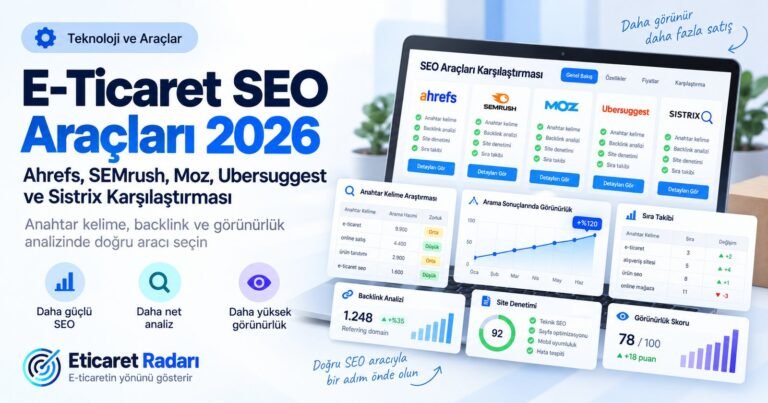 E-Ticaret SEO Araçları 2026: Ahrefs, SEMrush, Moz, Ubersuggest ve Sistrix Karşılaştırması
