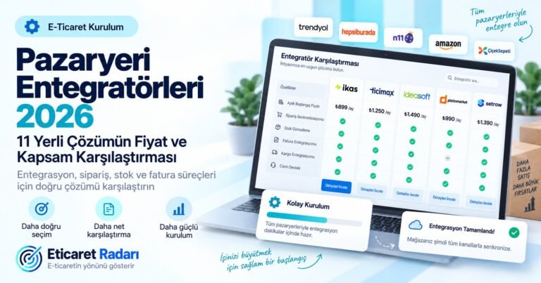 Pazaryeri Entegratörleri 2026: 11 Yerli Çözümün Fiyat ve Kapsam Karşılaştırması