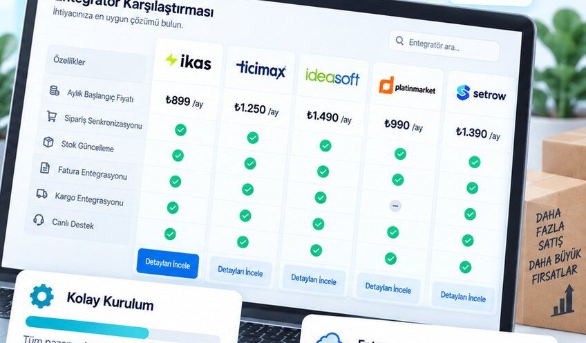 Pazaryeri Entegratörleri 2026: 11 Yerli Çözümün Fiyat ve Kapsam Karşılaştırması