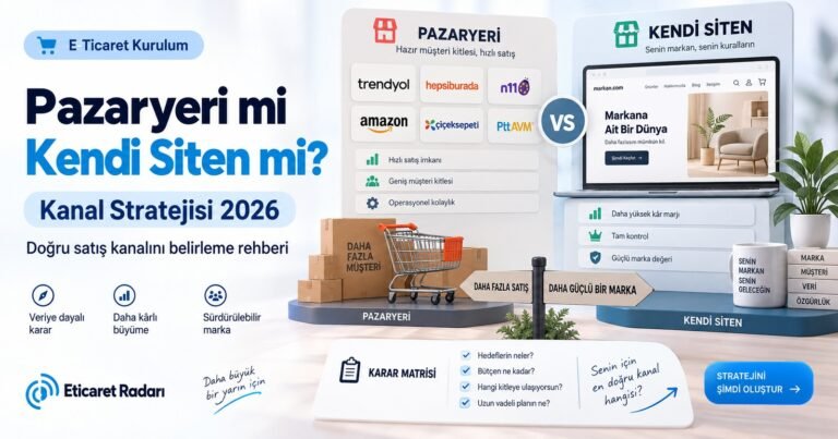 Pazaryeri mi Kendi Siten mi? 2026’da Doğru Kanal Stratejisini Belirleme Rehberi