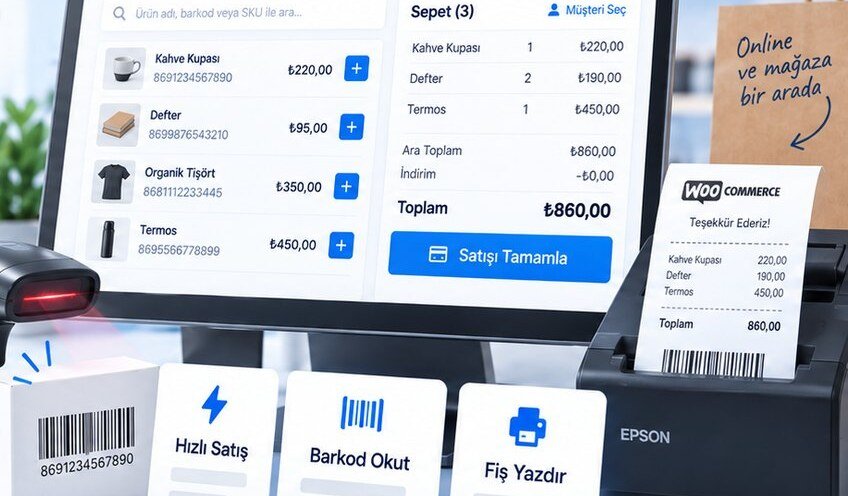 WooCommerce ile Mağazada Satış: Barkod Okuyucu ve Fiş Yazıcıyla Kasa (POS) Kurulumu