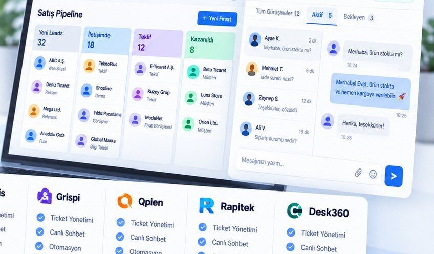 Yerli CRM ve Canlı Destek Yazılımları 2026: Supsis, Grispi, Qpien, Rapitek ve Desk360 Karşılaştırması